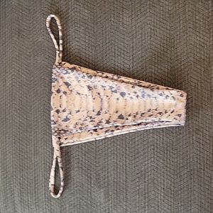 Matte Collection Women's Tan Snakeskin Bikini Bottoms Size Medium